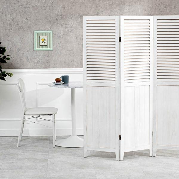 パーテーション ルーバータイプ 木製 アンティーク調 [3連][高さ148