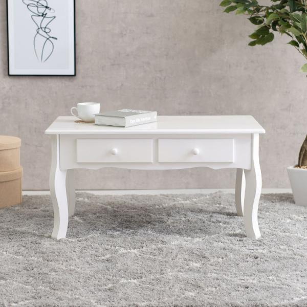 センターテーブル　猫足　引出し付 猫脚テーブル [幅75] 引き出し2杯付き Pot | おしゃれな家具