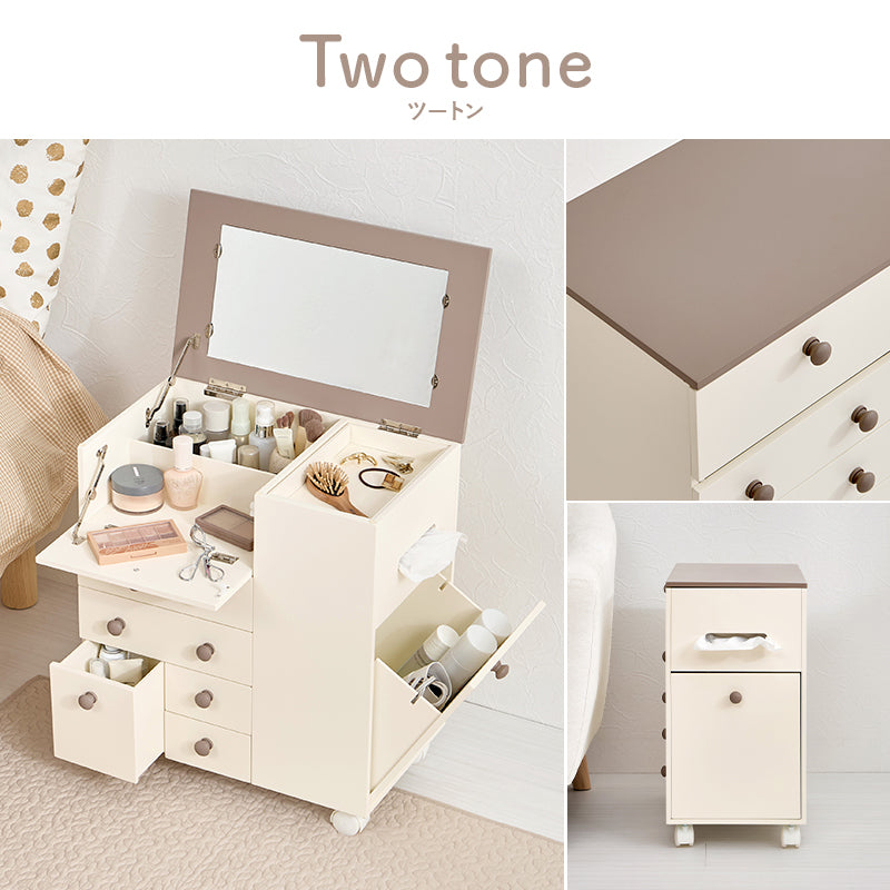 【中古】スタンドコスメワゴンプレミアム 可愛い 木製 ホワイト 完成品 中古】スタンドコスメワゴンプレミアム 可愛い 木製 ホワイト 完成品