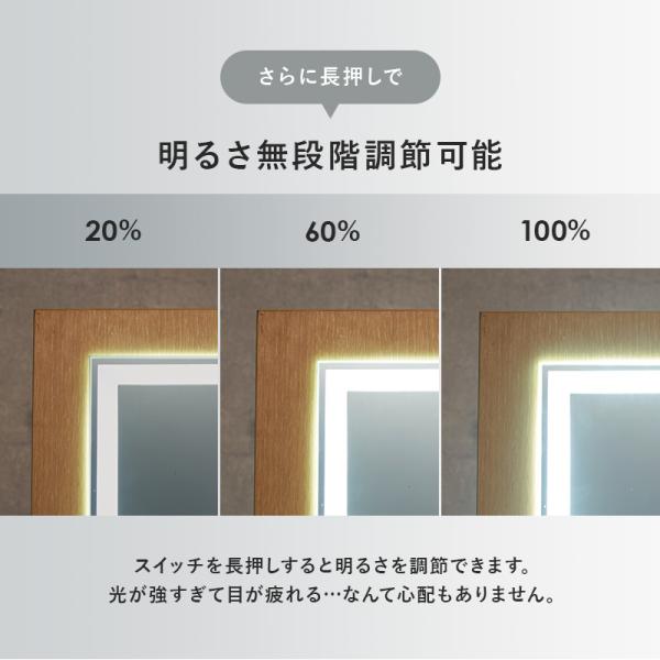 コスメワゴン LEDライト付きミラー 角度調節可能 [幅62] 半完成品