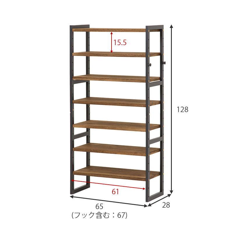 シューズラック 幅65cm 選べる棚5段/棚7段/棚9段【NOR】ノア(ラック 省 スペース 木製 おしゃれ スリム 収納 白 大容量 下駄箱 靴 狭い 玄関 薄型 可動棚 靴箱 コンパクト シューズ収納 オープン収納 ホワイト ブラウン)