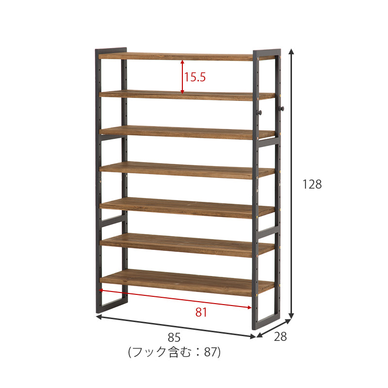 幅85][5段/7段/10段] 木製シューズラック 高さ調節可能 NOR | シューズ