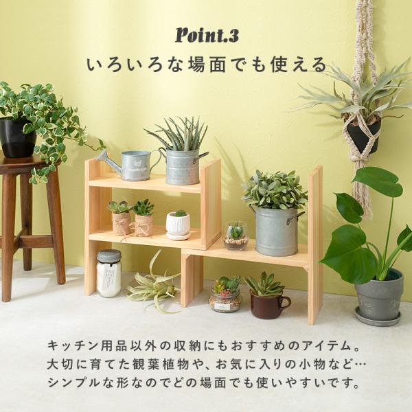 伸縮式カウンター上ラック 天然木 完成品 [幅40-75.5] | カウンター上