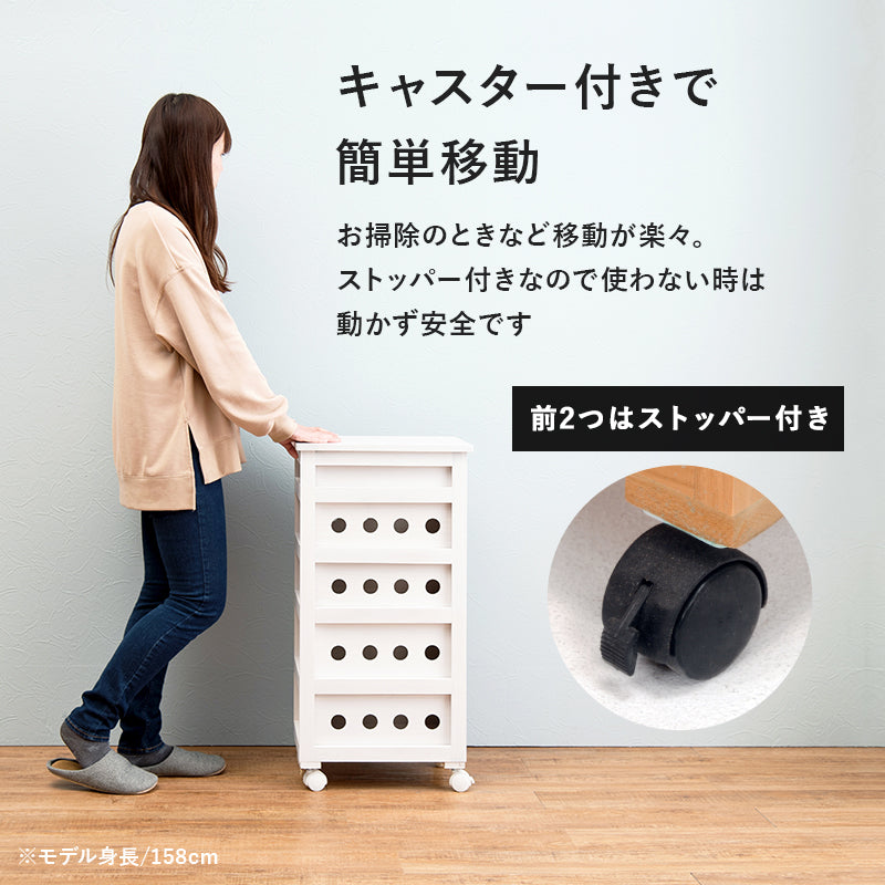 キッチンストッカー２個組　天然木桐　通気性◎ 幅30cm   子供用品 楽天市場】キッチンストッカー 幅30cm 5段 桐製 天然木 スリム