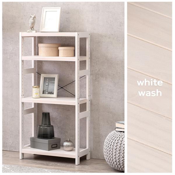 オープンラック シンプル 木製 [幅60] 4段 高さ調節可能 natura