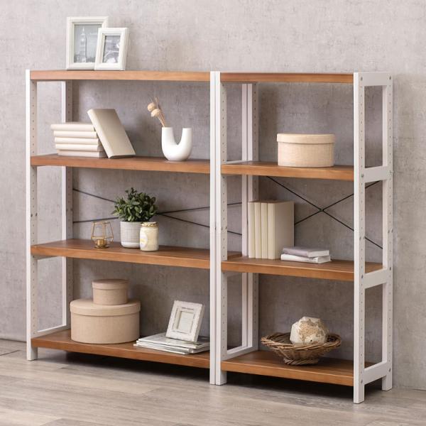 オープンラック シンプル 木製 [幅60] 4段 高さ調節可能 natura