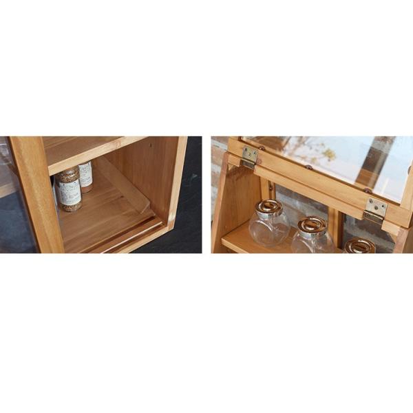 カウンター上ガラスケース 1段タイプ 天然木 半完成品 [幅40