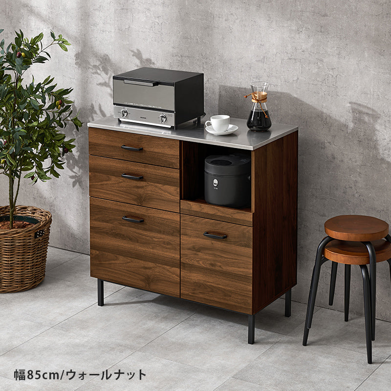 【新商品】[幅85/120/140] ステンレストップ キッチンカウンター Stenlia