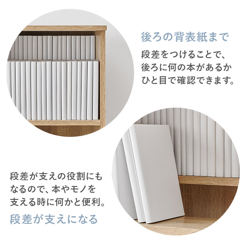 【引取限定】福岡市 ミラー付き収納 本棚 こっそりオタ活収納 ホワイトインテリア スライド扉本棚 推し活収納 グッズ収納 漫画収納 [幅90.5/120] Kikka