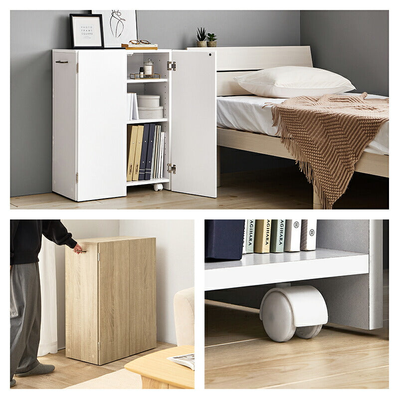 扉付き本棚 隠しキャスター付き [幅63] | おしゃれな家具・インテリア