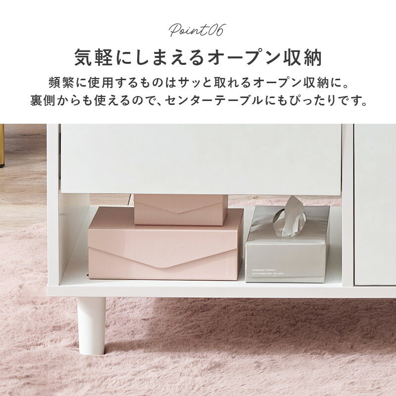 【新商品】[幅80] ドレッサーテーブル ミラー角度調節可能 Clara