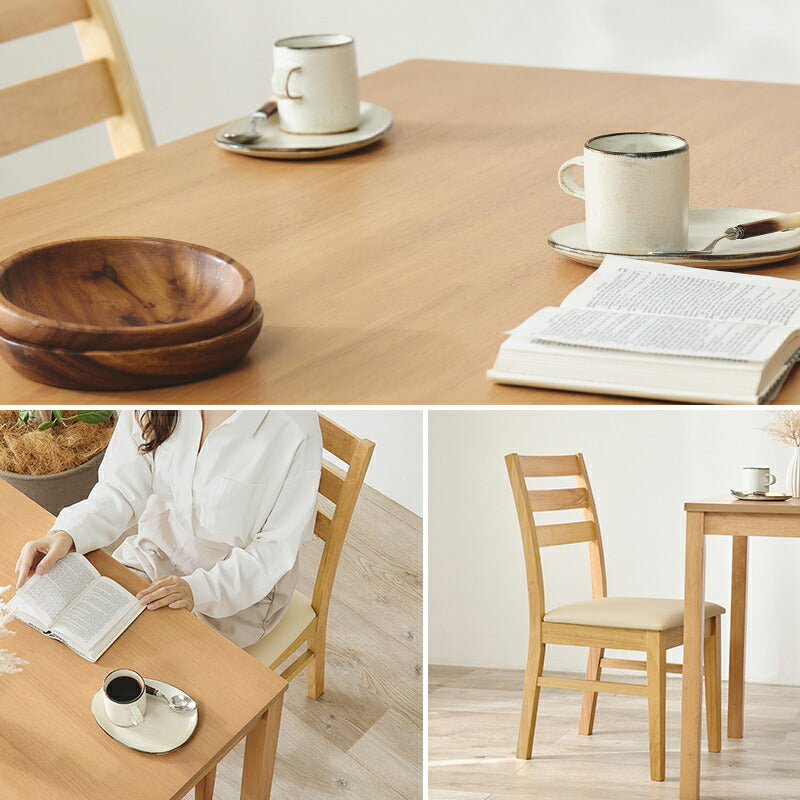 【新商品】[幅75] 2人用ダイニングセット(角形テーブル+チェア2脚)