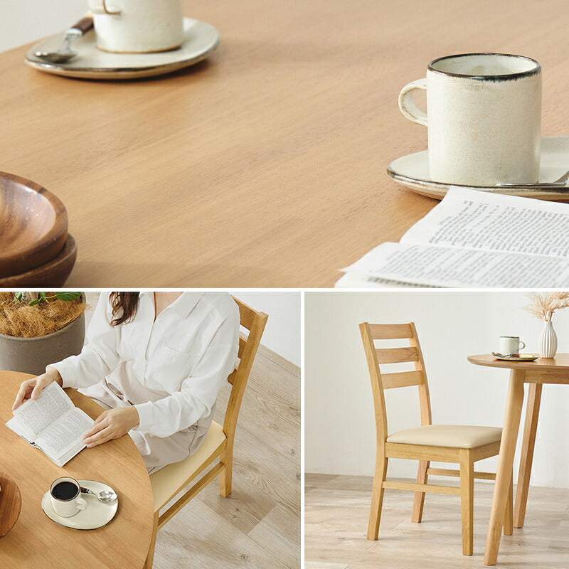 【新商品】[幅90] 2人用ダイニングセット(円形テーブル+チェア2脚)