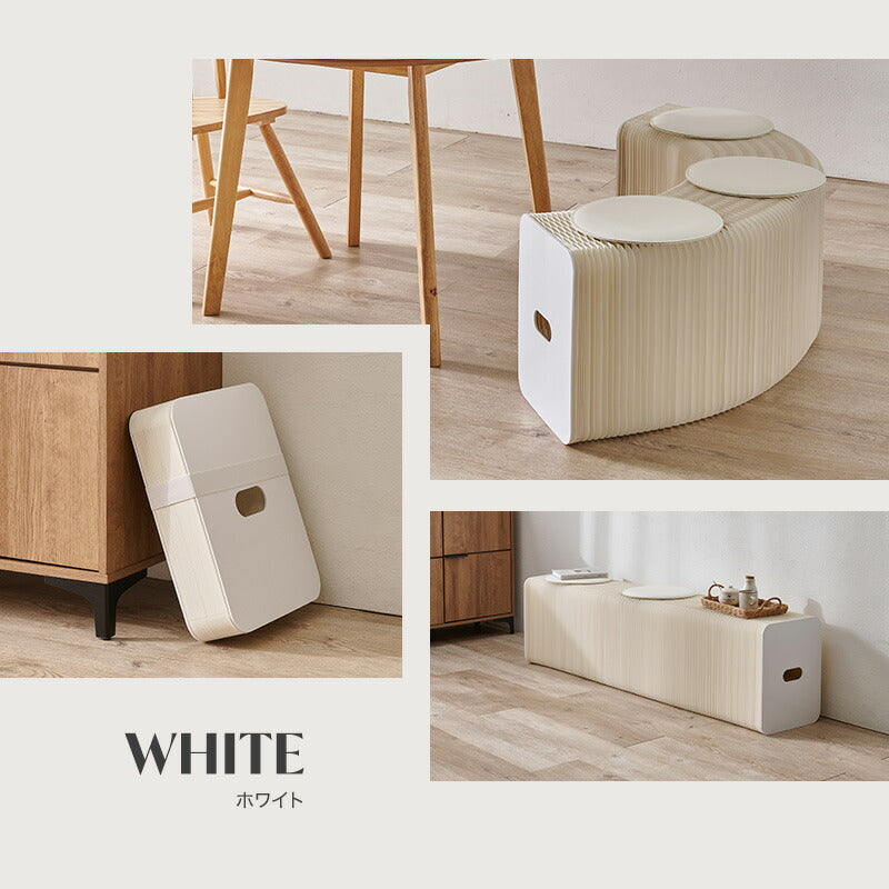 【新商品記念価格】[幅8-150] アコーディオン式 折りたたみ伸縮ベンチ 完成品 ACCO