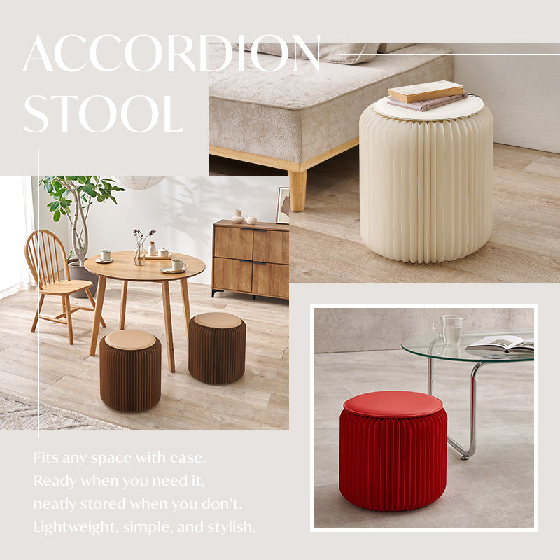 アコーディオン式 折りたたみスツール 完成品 [Sサイズ/Lサイズ][1脚/2