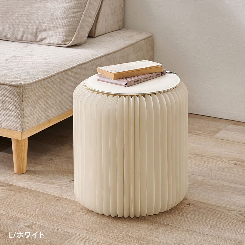アコーディオン式 折りたたみスツール 完成品 [Sサイズ/Lサイズ][1脚/2