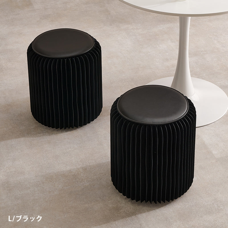 アコーディオン式 折りたたみスツール 完成品 [Sサイズ/Lサイズ][1脚/2