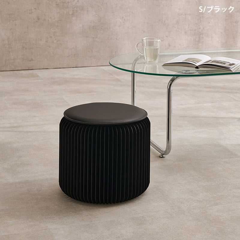 アコーディオン式 折りたたみスツール 完成品 [Sサイズ/Lサイズ][1脚/2