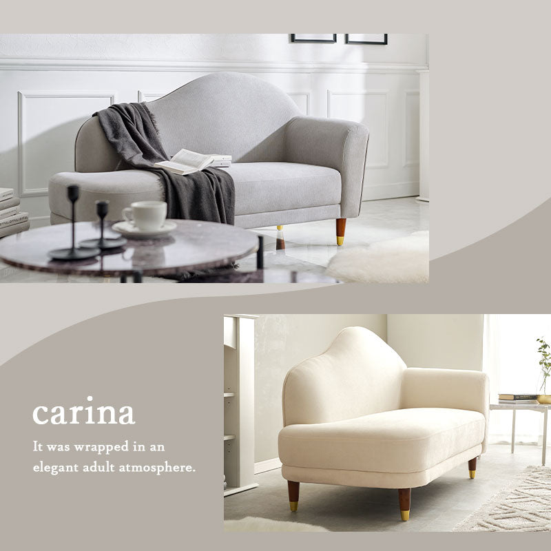 ソファ 2人掛け エレガント ウェーブ型 脚取り外し可能 [幅126] carina