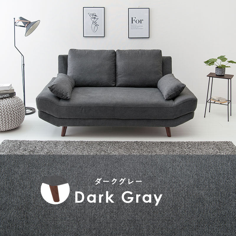 ごろ寝ソファ 2人掛け [幅170] アームレス クッション付き 脚