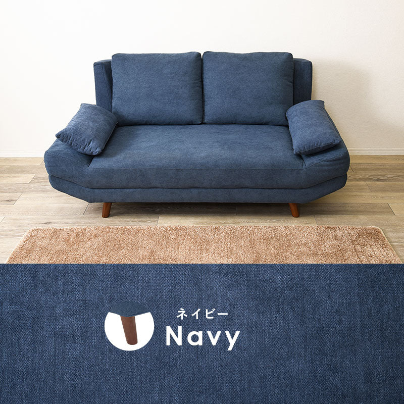 早い者勝ちです❗️送料込ごろ寝ソファークッション2個付きワイド座面ローソファー脚付 ごろ寝ソファ 2人掛け [幅170] アームレス クッション付き 脚