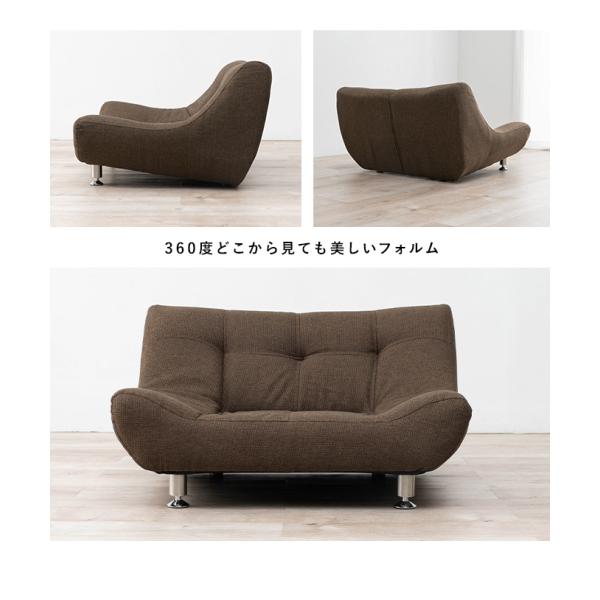 1人掛けソファ ブラウン 1.5人掛け 幅100 ステンレス脚 コーディロイ調 ソファ 1人掛け [幅75] 7段階リクライニング