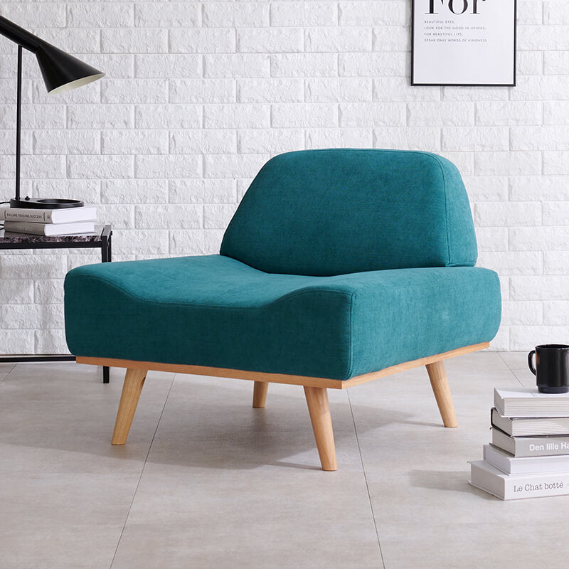 ソファ 1人掛け アームレス 北欧風 脚取り外し可能 [幅75] [生地